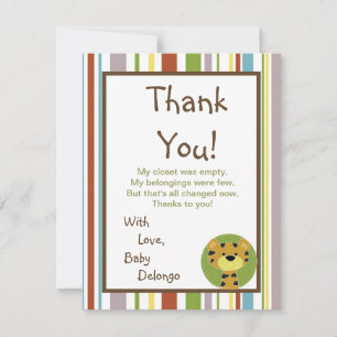 4x5 FLAT Danke Card Jungle Tales Safari