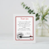 4x5 FLAT Danke Card Lady Bug on Dandelion Red (Stehend Vorderseite)