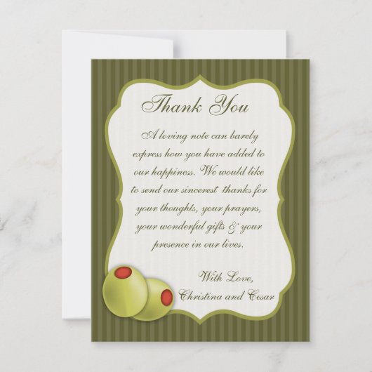 4x5 FLAT Danke Card Martini Oliven Green Strip (Vorderseite)