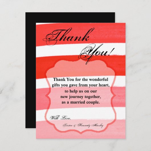 4x5 FLAT Danke Card Ombre Stripe Red Line (Vorne/Hinten)