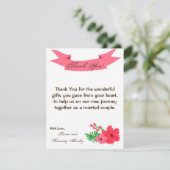 4x5 FLAT Danke Card Spring Hibisken Blume (Stehend Vorderseite)