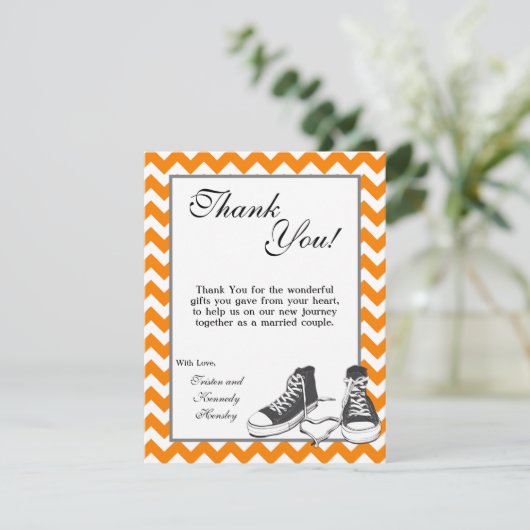 4x5 FLAT Danke Card Teenager Sneakers Zickzack (Stehend Vorderseite)