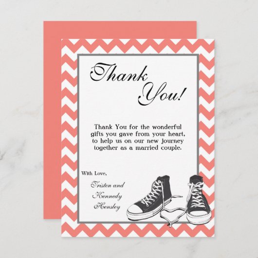 4x5 FLAT Danke Card Teenager Sneakers Zickzack (Vorne/Hinten)