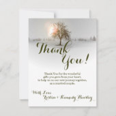 4x5 FLAT Danke Card Winter Sunset Tree Schnee (Vorderseite)