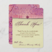 4x5 FLAT Danke Karte Amethyst Jewel Satin Ribbo (Vorne/Hinten)