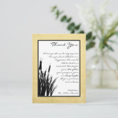 4x5 FLAT Danke Karte Cattail/Dragonfly Silhouet (Stehend Vorderseite)