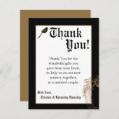 4x5 FLAT Danke Karte Formal Love Birds Taube (Vorne/Hinten)