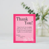 4x5 FLAT Danke Karte Hot Pink Black Double Bike (Stehend Vorderseite)