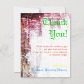 4x5 FLAT Danke Karte Neon Grunge Scratch Farbe (Vorderseite)