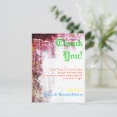 4x5 FLAT Danke Karte Neon Grunge Scratch Farbe (Stehend Vorderseite)