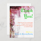 4x5 FLAT Danke Karte Neon Grunge Scratch Farbe (Vorne/Hinten)