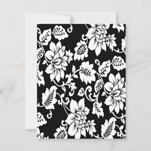 4x5 FLAT Danke Karte Schwarz & Weiß Filigree (Rückseite)