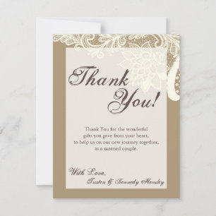 4x5 FLAT Danke Karte Vintage Viktorianische Lace B