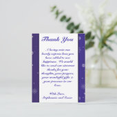 4x5 FLAT Danke Karte Weiße Schneeflocken (Stehend Vorderseite)