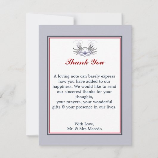 4x5 FLAT Danke Karte White Dove Red Blue BG (Vorderseite)