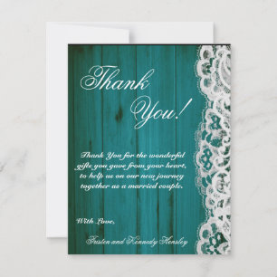 4x5 FLAT Dankeschön-Karte Distressed Teal Holzlace Dankeskarte