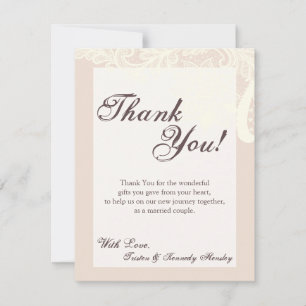 4x5 FLAT Dankeskarten im Vintage-Victorian-Lace-Pi Dankeskarte