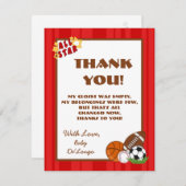 4x5 FLAT Vielen Dank Card All-Star Red Dankeskarte (Vorne/Hinten)