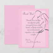 4x5 FLAT Vielen Dank Card Bridge & Groom Pink Dankeskarte (Vorne/Hinten)