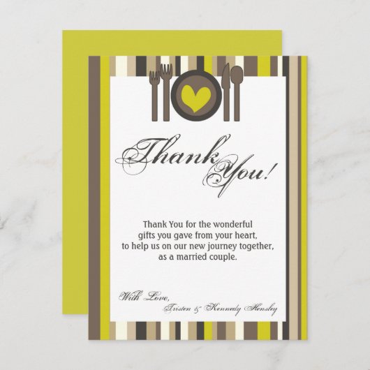 4x5 FLAT Vielen Dank Card China Platine Silverware Dankeskarte (Vorne/Hinten)