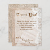 4x5 FLAT Vielen Dank Card Country Lace Handkerchef Dankeskarte (Vorne/Hinten)