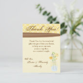 4x5 FLAT Vielen Dank Card Country Mason Jar Blume Dankeskarte (Stehend Vorderseite)