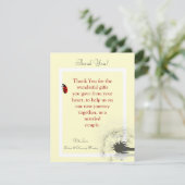 4x5 FLAT Vielen Dank Card Gelb und Lady Bug Dankeskarte (Stehend Vorderseite)