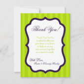 4x5 FLAT Vielen Dank Card Lime Green & Lila Strip Dankeskarte (Vorderseite)