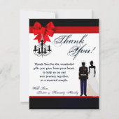 4x5 FLAT Vielen Dank Card Marine Uniform Groom Bri Dankeskarte (Vorderseite)