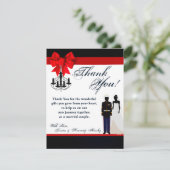 4x5 FLAT Vielen Dank Card Marine Uniform Groom Bri Dankeskarte (Stehend Vorderseite)