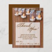 4x5 FLAT Vielen Dank Card Mason Jar Candle Lights  Dankeskarte (Vorne/Hinten)