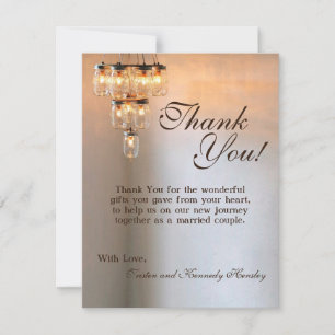 4x5 FLAT Vielen Dank Card Mason Jar Chandelier Can Dankeskarte