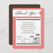 4x5 FLAT Vielen Dank Card Mason Jar Land Rustikal Dankeskarte (Vorne/Hinten)