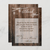 4x5 FLAT Vielen Dank Card Mason Jar String Lights Dankeskarte (Vorne/Hinten)