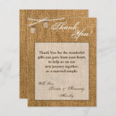 4x5 FLAT Vielen Dank Card Mason Jar String Lights Dankeskarte (Vorne/Hinten)