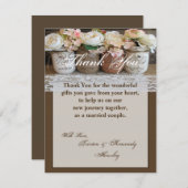 4x5 FLAT Vielen Dank Card Mason Jars mit Rose Dankeskarte (Vorne/Hinten)