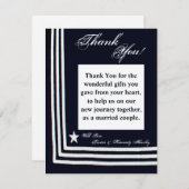 4x5 FLAT Vielen Dank Card Navy Sommerkleid Blues Dankeskarte (Vorne/Hinten)