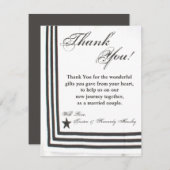 4x5 FLAT Vielen Dank Card Navy Sommerkleid Weiße U Dankeskarte (Vorne/Hinten)