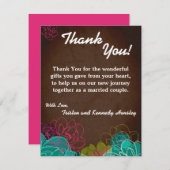 4x5 FLAT Vielen Dank Card Neon Spring Floral Blume Dankeskarte (Vorne/Hinten)