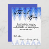 4x5 FLAT Vielen Dank Card Ombre Blue Zickzack Dankeskarte (Vorne/Hinten)