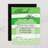 4x5 FLAT Vielen Dank Card Ombre Stripe Green Line Dankeskarte (Vorne/Hinten)