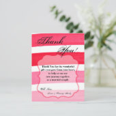 4x5 FLAT Vielen Dank Card Ombre Stripe Pink Line F Dankeskarte (Stehend Vorderseite)