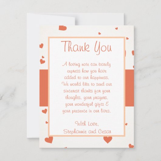 4x5 FLAT Vielen Dank Card Pinguin Liebe/Herz Pfirs Dankeskarte (Vorderseite)