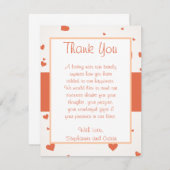 4x5 FLAT Vielen Dank Card Pinguin Liebe/Herz Pfirs Dankeskarte (Vorne/Hinten)