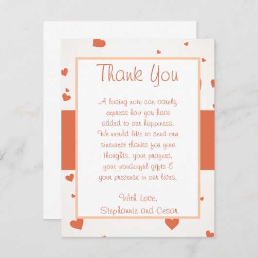 4x5 FLAT Vielen Dank Card Pinguin Liebe/Herz Pfirs Dankeskarte (Vorne/Hinten)