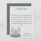 4x5 FLAT Vielen Dank Card Soft Blue Islamic Ramada Dankeskarte (Vorne/Hinten)