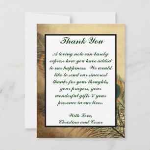 4x5 FLAT Vielen Dank Card Vintag Peacock Green Dankeskarte