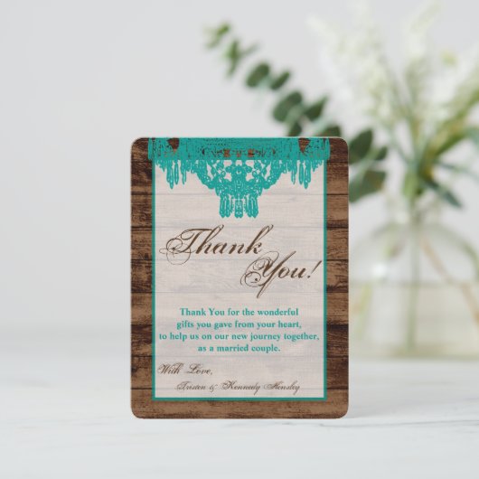 4x5 FLAT Vielen Dank Card Western Rustikaler Kronl Dankeskarte (Stehend Vorderseite)