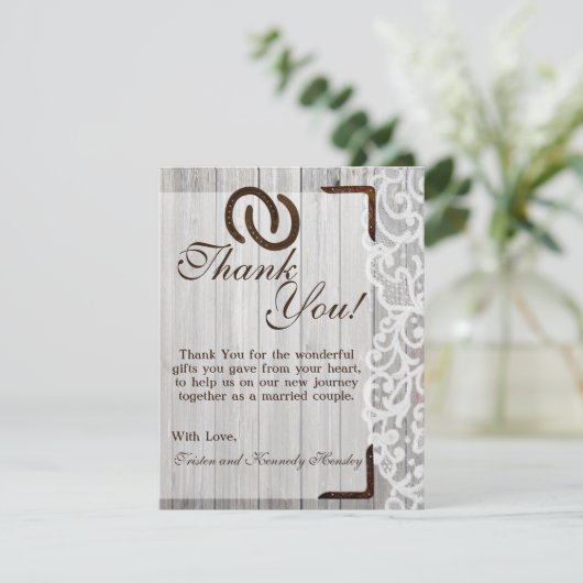 4x5 FLAT Vielen Dank, dass ihr Pferdeschuhe auf de Dankeskarte (Stehend Vorderseite)