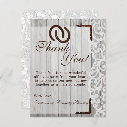 4x5 FLAT Vielen Dank, dass ihr Pferdeschuhe auf de Dankeskarte (Vorne/Hinten)